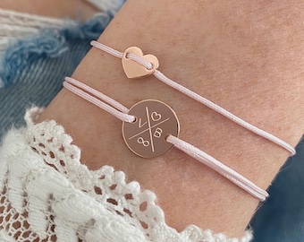 Pulsera grabada corazón | Pulsera con nombre | Pulsera personalizada | Pulsera con nombre | Pulsera de la Amistad | Pulsera familiar | Pulsera de dama de honor