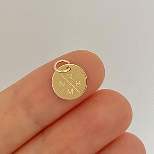 10 mm 585 gold engraving pendant chain pendant minimalist real jewelry pendant customizable engraving name gift BFF engraving plate image 9