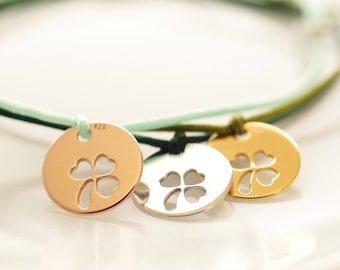 925 Sterling Silber Armband Damen | Kleeblatt Glücksbringer | Cubic Zirkonia | Verstellbar Geschenk