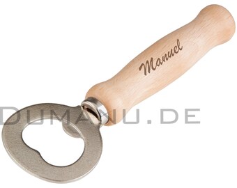 Bottle opener with engraving
