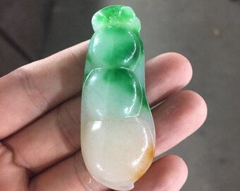 Natural charm fashion Hand-made Colorful  Lucky blessing Leaves jade pendant