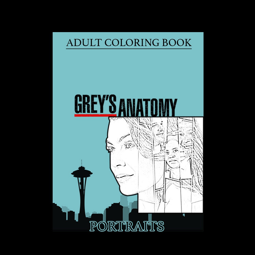 Grey's Anatomy Adult Coloring Book 10 Coloring Pages | Etsy