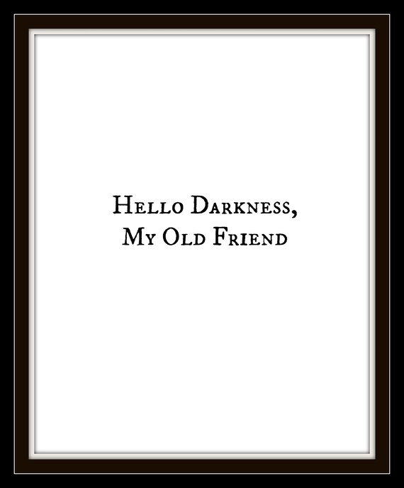 Hello Darkness My Old Friend Printable Bathroom Wall Art Etsy