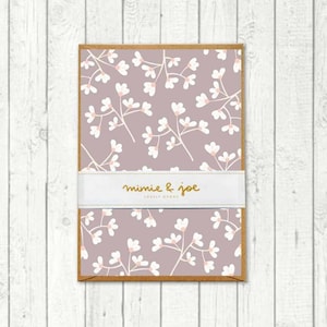 Blanko Grußkarte / Klappkarte mit Umschlag "Blüten taupe"