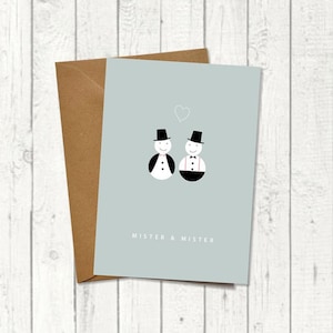 Glückwunschkarte Hochzeit "Mister & Mister" / Hochzeitskarte / Karte Schwule Hochzeit / Gay / Pride / Mann und Mann / Männerhochzeit