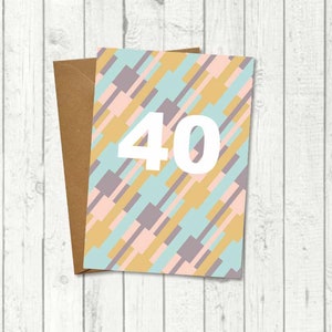 Geburtstagskarte &quot;40. Geburtstag&quot; | Glückwunschkarte zum 40. Geburtstag, Geburtstagskarte