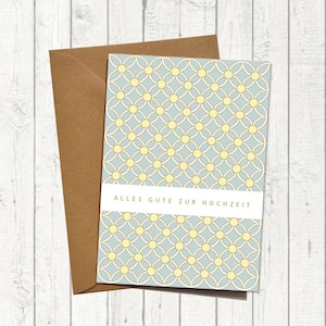 Glückwunschkarte Hochzeit "Alles Gute zur Hochzeit blau" / Hochzeitskarte