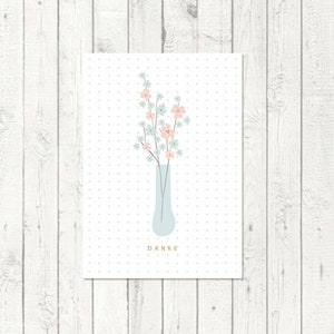 Postkarte "Danke Blumenvase"