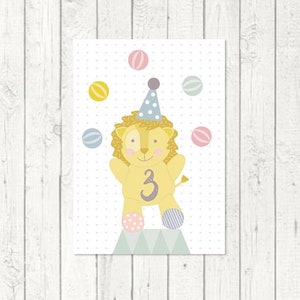 Geburtstagskarte für Kinder "Dritter Geburtstag" / 3. Geburtstag Glückwunschkarte