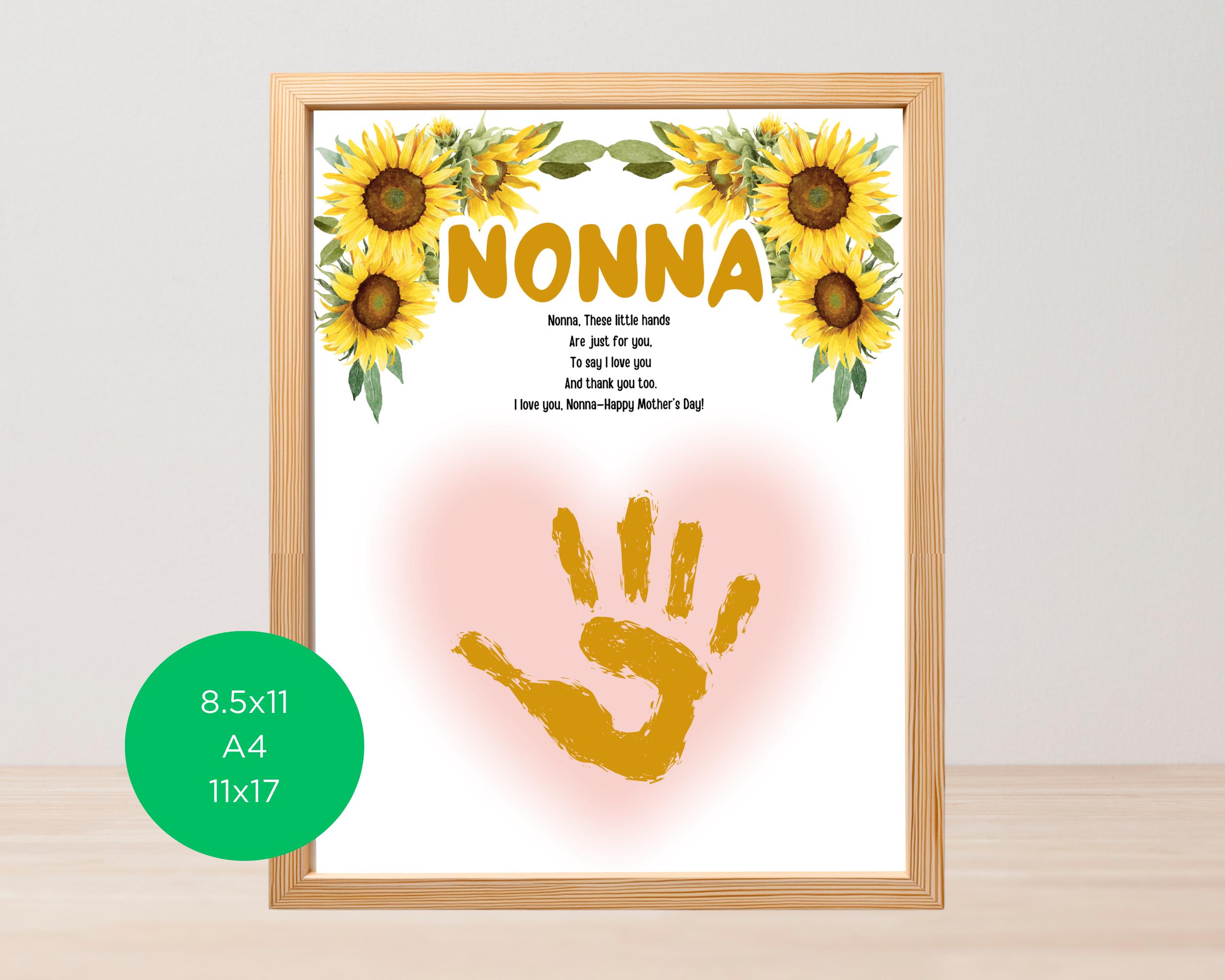 41 Creative Sunflower Crafts for Kids 15 Nonna Handprint Craft, Mother's Day Gift for Nonna, Kids Handprint…