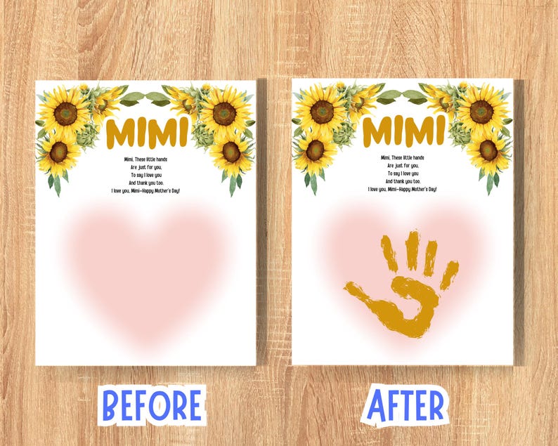 Mimi Handprint Craft, Mother’s Day Gift for Mimi, Kids Handprint Art ...