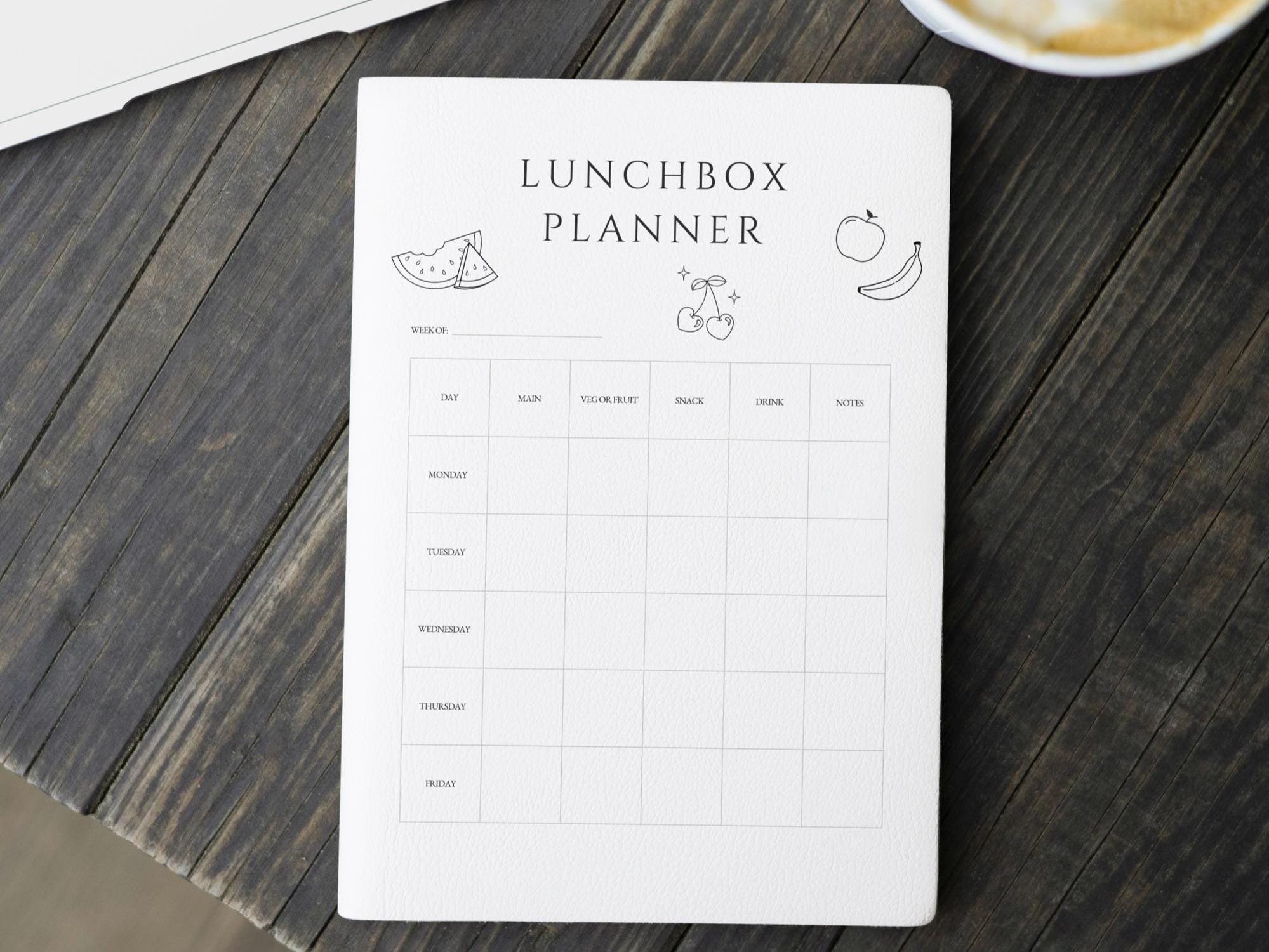 Printable Kids Lunchbox Planner | Weekly School Lunch Organizer | Meal ...