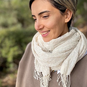 Türkischer Baumwollschal | Handgewebter Sarong mit Quasten |Übergroßer, superweicher Fransenschal | Geschenk für Sie |PAMUK von FineGrid