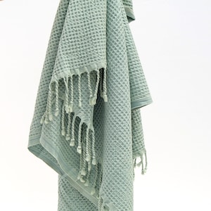 100% Cotton Waffle Bath Towels – Soft, Absorbent, Quick-Drying Handwoven Turkish Towels | COMFY