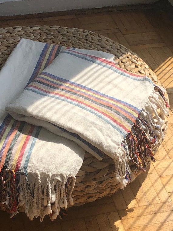 Multi-Color Handloom Turkish - Hand Towel - The Cozy Throw