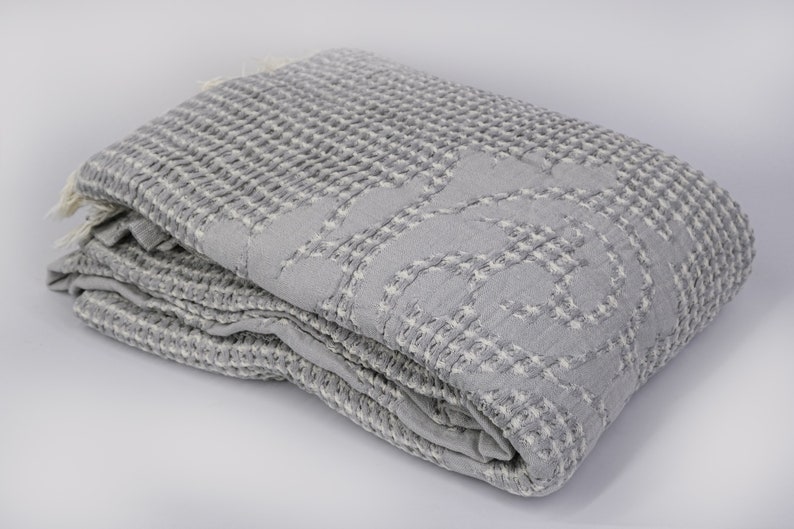 Lightweight Waffle Bed Spread Extra Soft Cotton Blanket Etsy