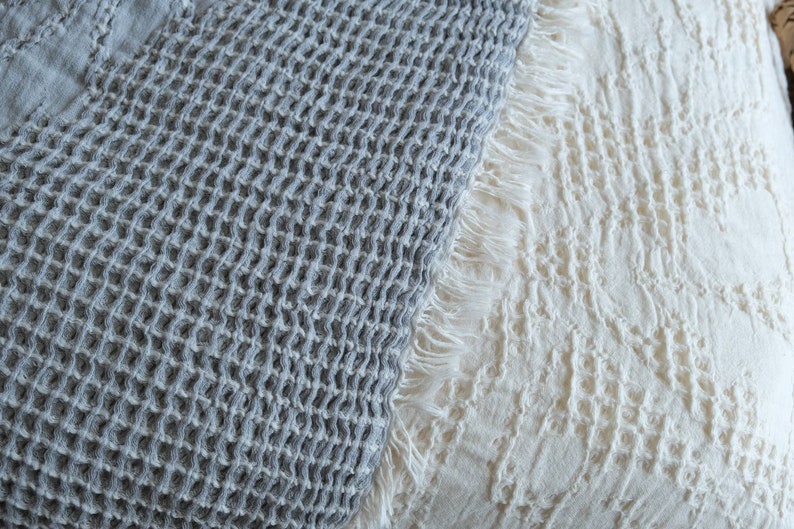 Lightweight Waffle Bed Spread Extra Soft Cotton Blanket Etsy