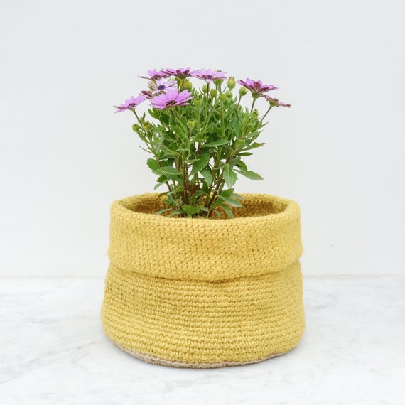 Jute Basket | Hand Crochet Home Decor