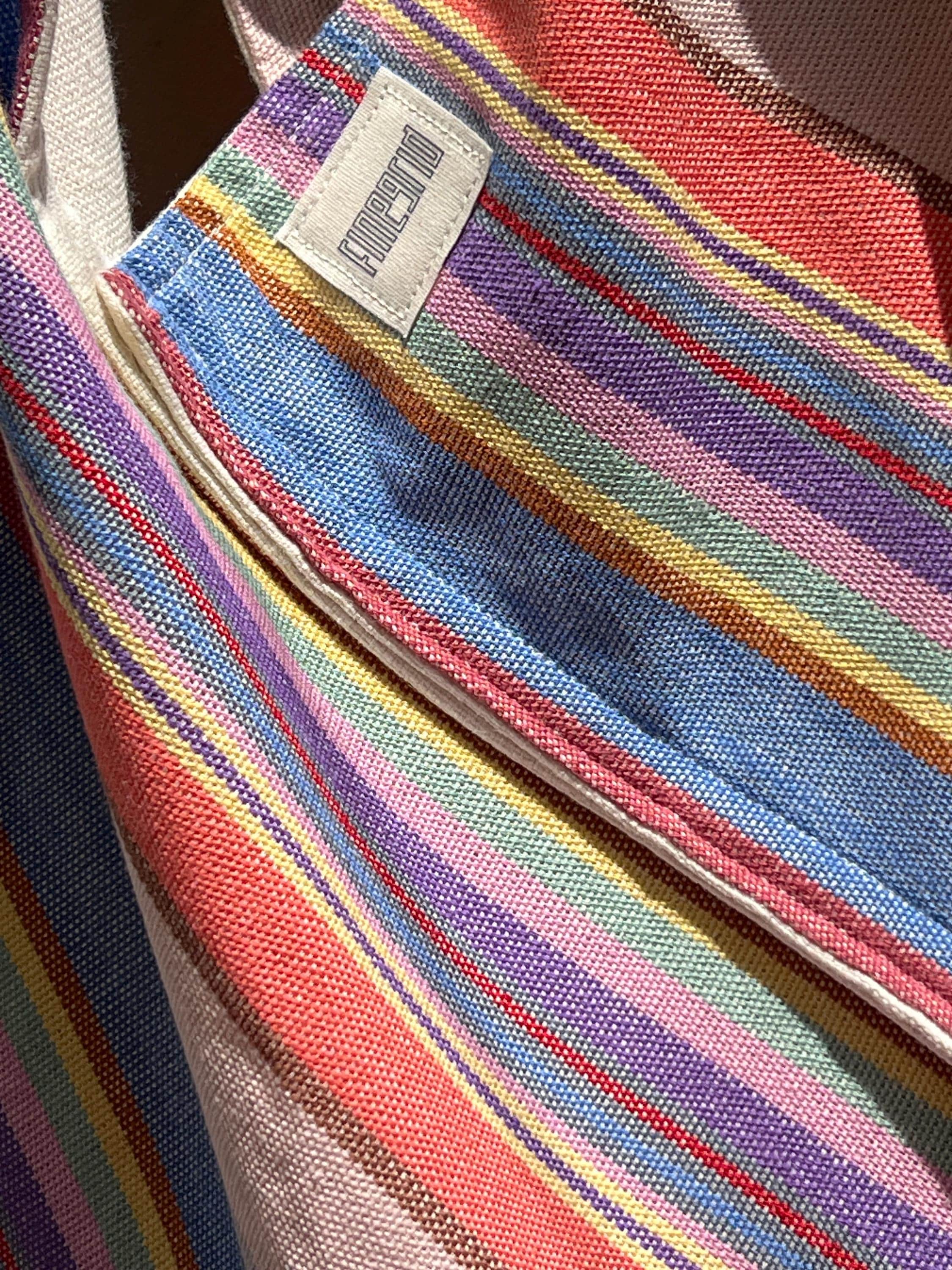 Oversized Bento Bag With Colorful Stripes Extra Large Beach Bag — free download