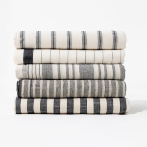 Customized Turkish Bath Towel Set | Lightweight, Cotton, Flax Linen Beach Blanket | Striped Hammam Spa Towels | Housewarming, Birthday Gift