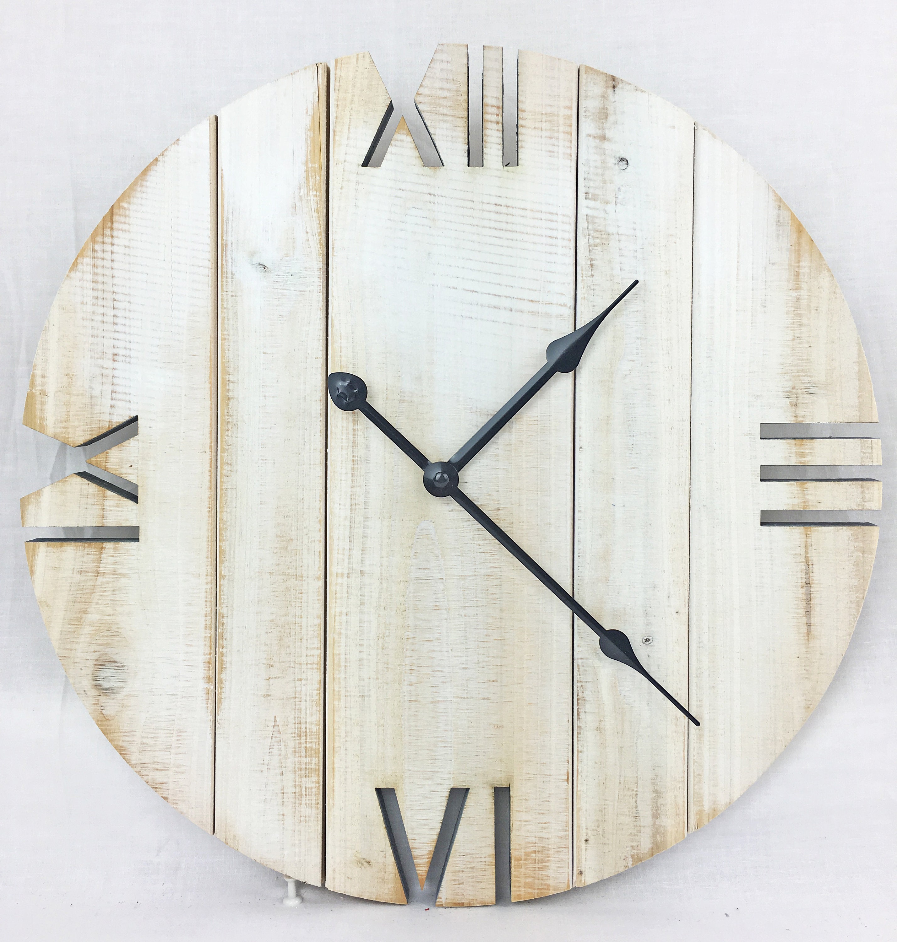 Hand Made Wooden Shabby Chic Rustic Pallet Style Wall Clock Etsy