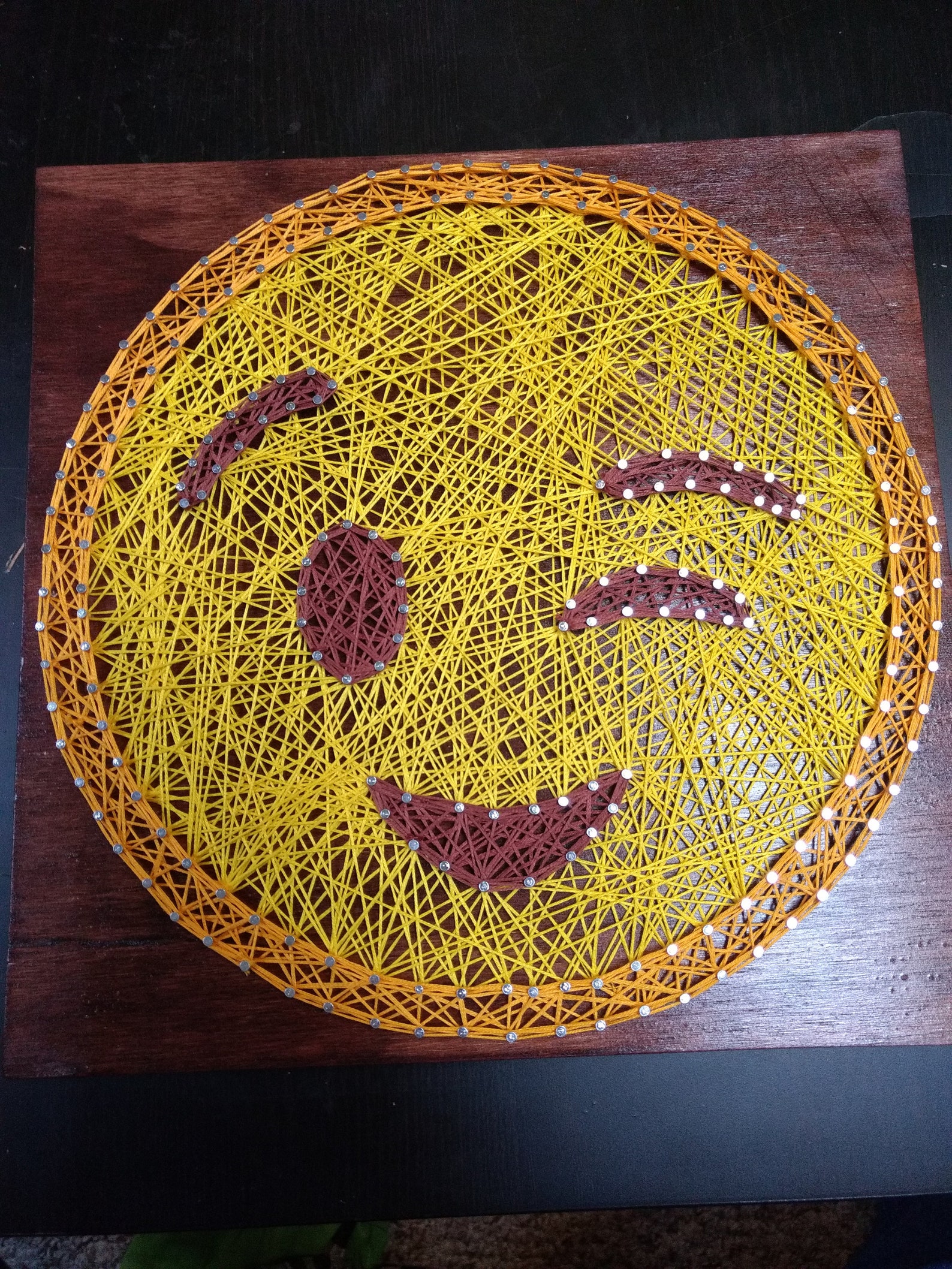 Winking Face Emoji String Art | Etsy