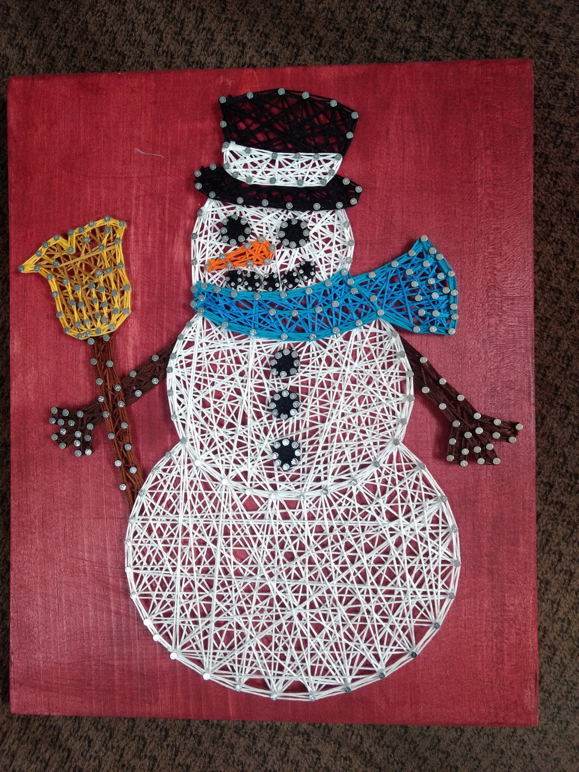 Snowman String Art Etsy
