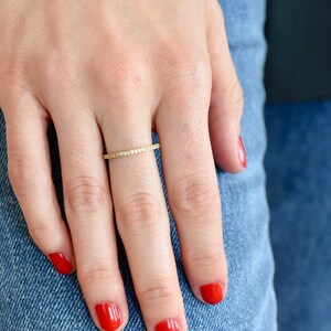 Eternity Ring - Vollrunder CZ Stein Ring - Geschenk für Mutter - Ehering - Jubiläumsring - Pave Eternity Band - Ring für Frauen