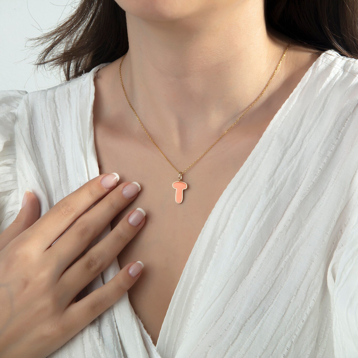 Personalized Enamel Letter Necklace - Custom Bubble Initial Necklace for Kids & Gifts
