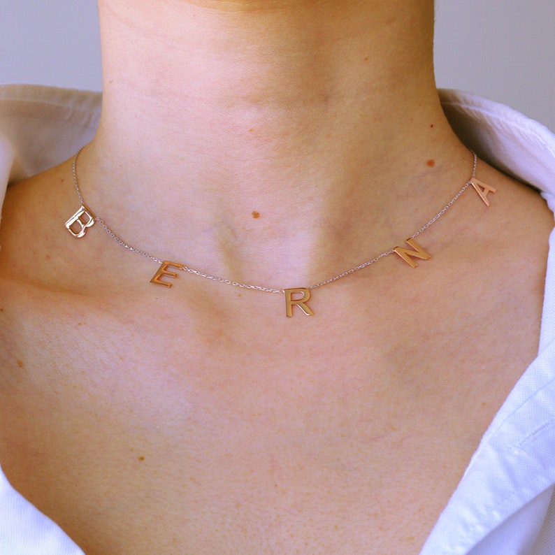 Personalized Necklaces with Capital Letters Capital Letters Name Necklace