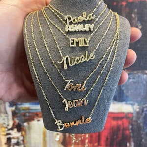 Custom Name Necklace with Your Name - Handcrafted Name Pendant - Pave name necklace - Personalized Jewelry - Gift for mom - Handmade jewelry