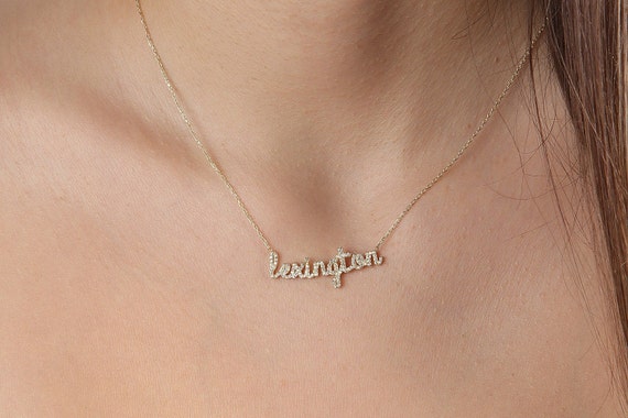 14k gold 2024 name necklace etsy