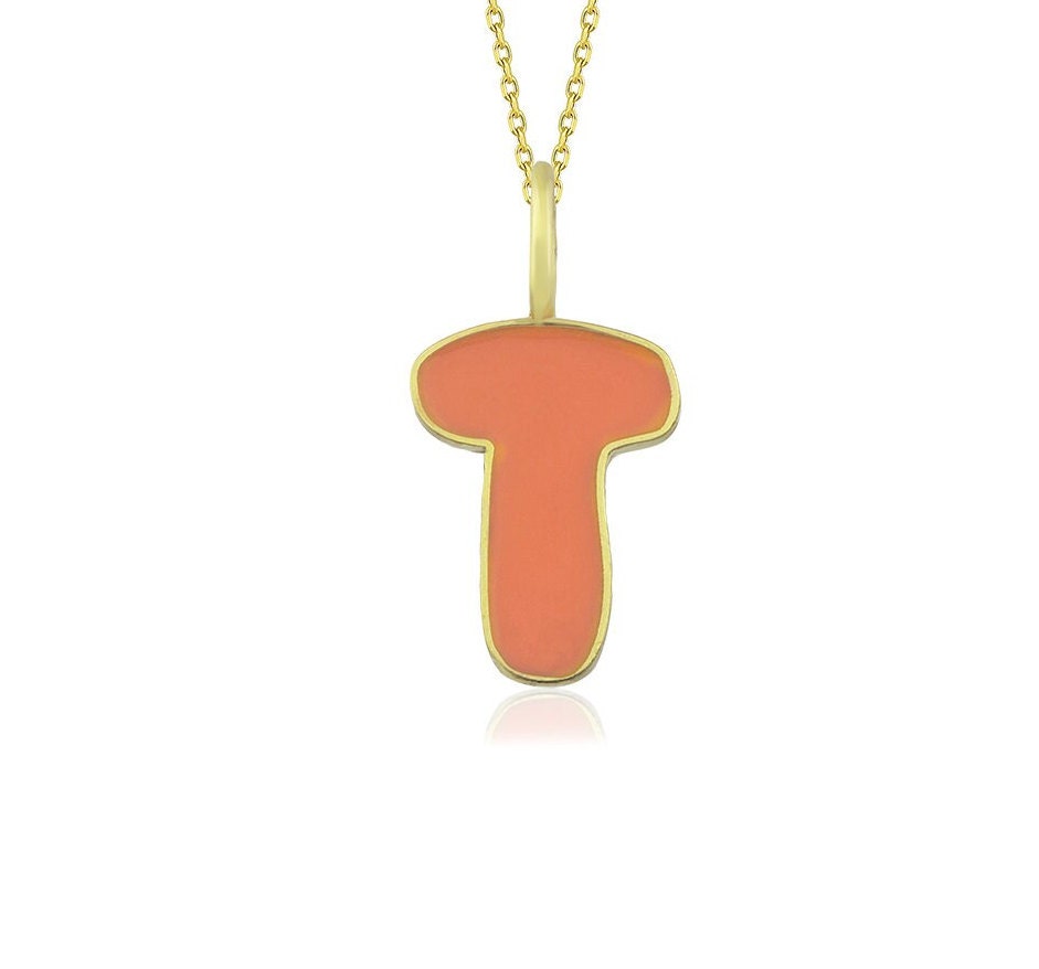 Personalized Enamel Letter Necklace - Custom Bubble Initial Necklace for Kids & Gifts