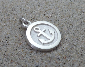 Anchor pendant, anchor round, silver 925