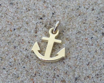 small anchor pendant, yellow gold 333, without chain