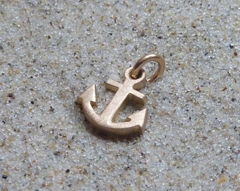 small anchor pendant, red gold 585