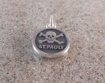 FC St. Pauli skull pendant, 925 silver, approx. 16 mm, FC04