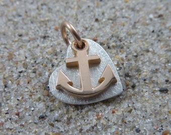 Heart Anchor Pendant Gold Silver Without Chain No 2