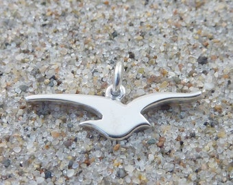 Seagull, pendant, without chain, silver 925, maritime pendant