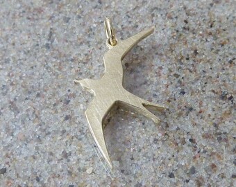 Tern pendant, maritime pendant, 333 yellow gold, without chain, MA29
