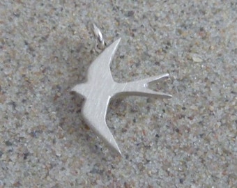 Swallow, pendant, silver 925, without chain