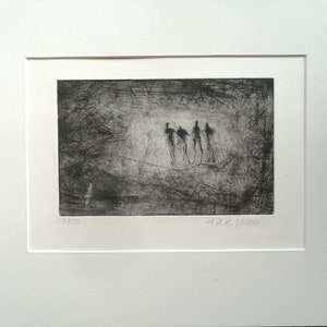 Etching with passe-partout "Appearance" drypoint etching