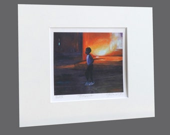 Pigment print "Transit" limited edition hand signed miniature mount