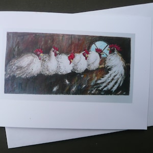 Carte pliante avec enveloppe "Tous les poulets sur le support"