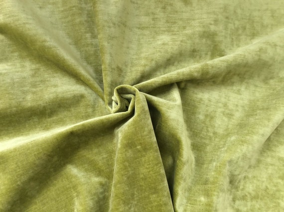 Chartreuse Velvet Upholstery Fabric By The Yard Acid Green Etsy