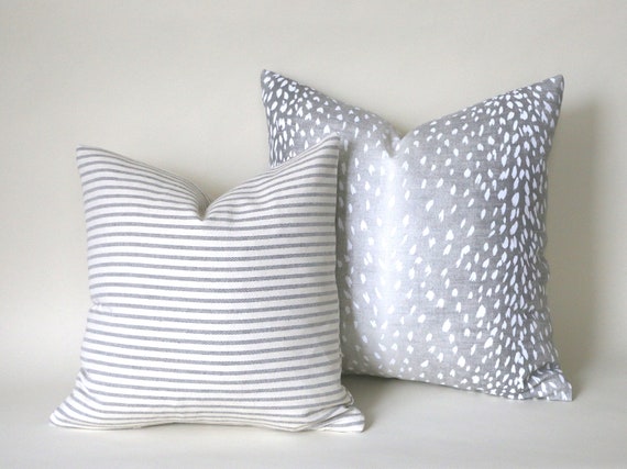 Grey Ombré Animal Print Pillow Cover Navy Ombre Animal Print Pillow Cover