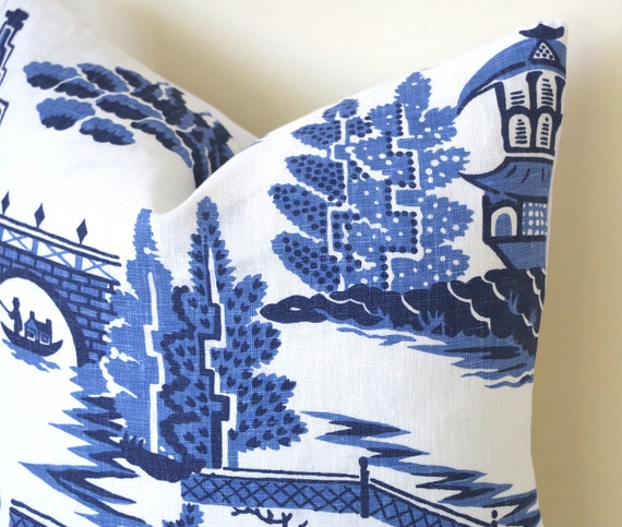 Nanjing Pillow Cover Blue And White Pillow Cover Etsy