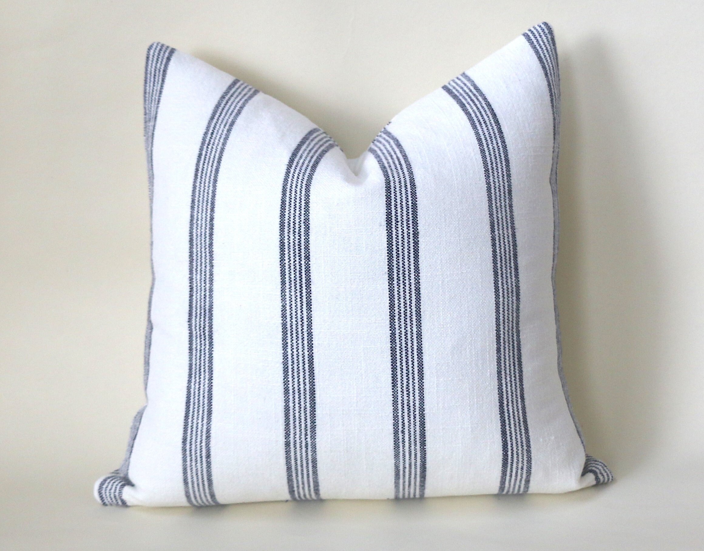 Navy Decorative Pillow Striped Pillow Cover Pillow Cover Etsy