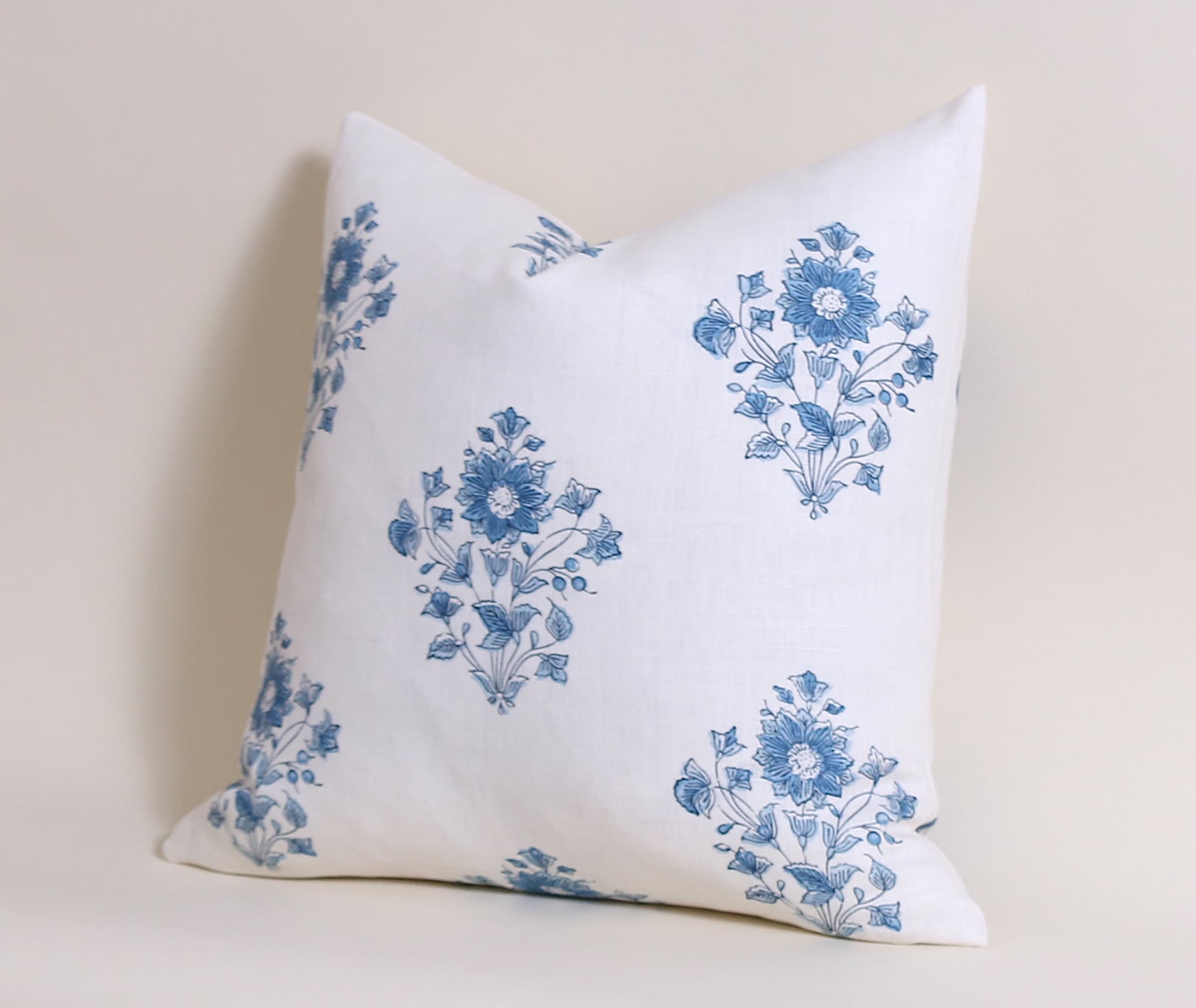 Schumacher pillow cover Blue and Blue or Pink Schumacher Pillow Cover