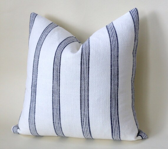 Blue 14x36 French Pillow 14x36 Ticking Pillow Cover 14 X Etsy